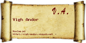 Vigh Andor névjegykártya